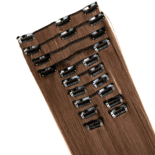 Prodlužování vlasů a účesy - Clip in sada DE-LUXE, 57 cm - odstín 8