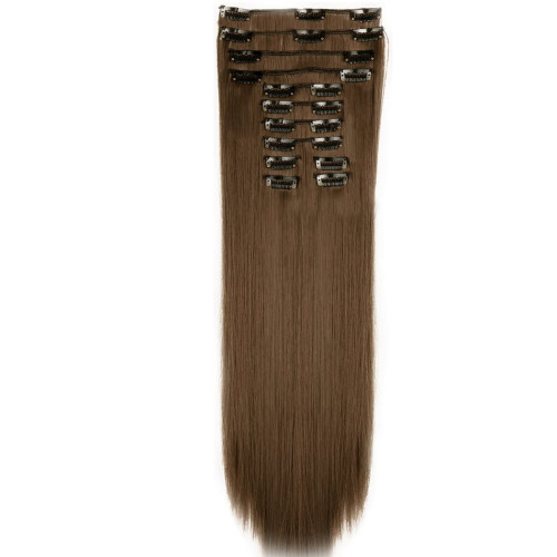 Prodlužování vlasů a účesy - Clip in sada DE-LUXE, 57 cm - odstín 8