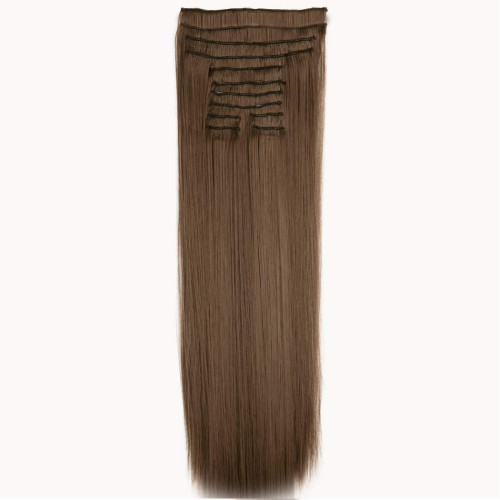Prodlužování vlasů a účesy - Clip in sada DE-LUXE, 57 cm - odstín 8