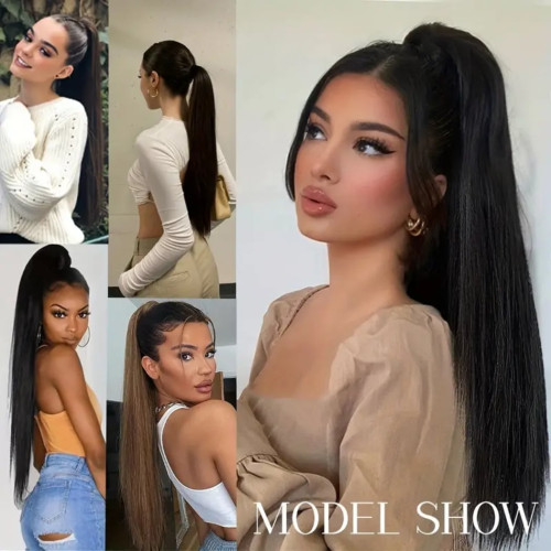 Prodlužování vlasů a účesy - Culík, cop na skřipci - rovný 60 cm