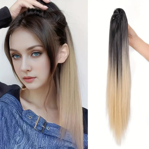 Prodlužování vlasů a účesy - Culík, cop na skřipci - rovný 60 cm - Ombre styl