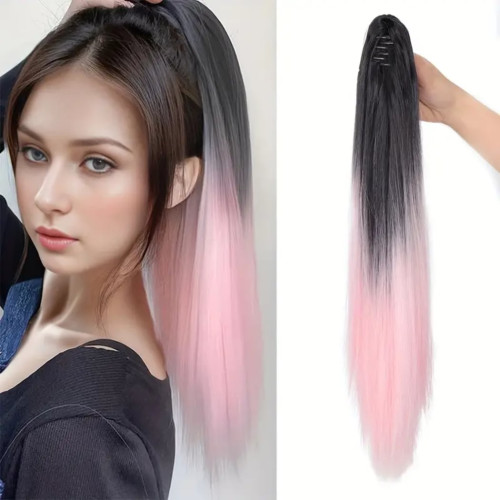 Prodlužování vlasů a účesy - Culík, cop na skřipci - rovný 60 cm - Ombre styl