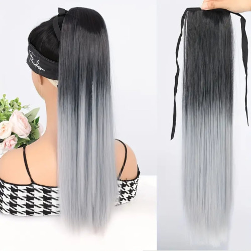 Prodlužování vlasů a účesy - Culík, cop rovný na zavazování 57 cm - Ombre styl
