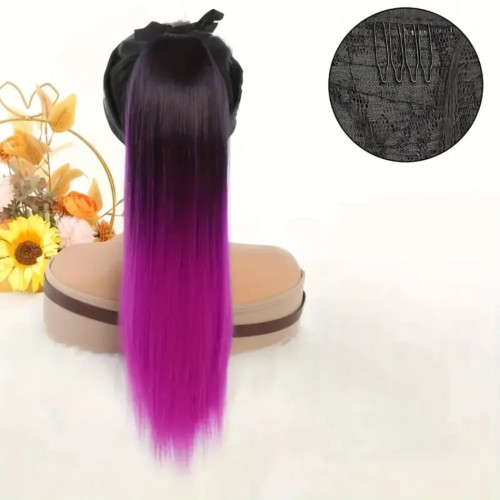 Prodlužování vlasů a účesy - Culík, cop rovný na zavazování 57 cm - Ombre styl
