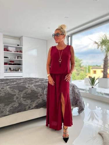 Dámská móda a doplňky - Dlouhé šaty s rozparkem - Elegant