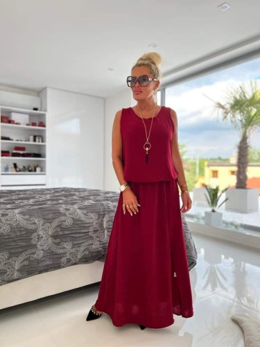 Dámská móda a doplňky - Dlouhé šaty s rozparkem - Elegant