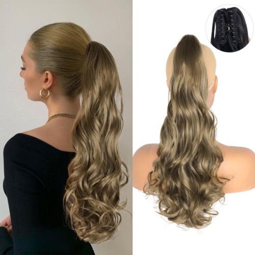 Prodlužování vlasů a účesy - Culík, cop na skřipci - vlnitý 55 cm