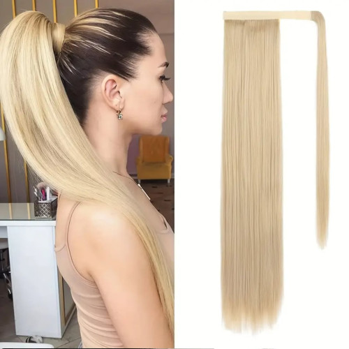 Prodlužování vlasů a účesy - Culík - cop rovný s omotávkou 57 cm