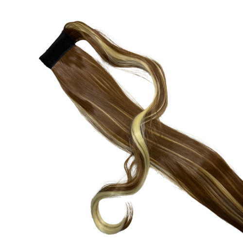 Prodlužování vlasů a účesy - Culík - cop rovný s omotávkou 57 cm