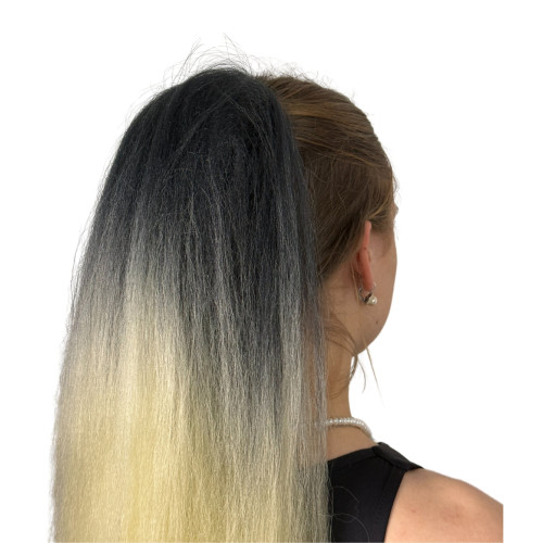 Prodlužování vlasů a účesy - Cop, culík k nasazeni 70 cm, kanekalon - ombre černá - blond