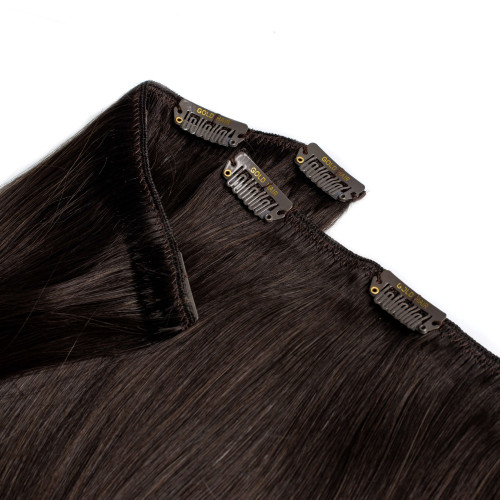 Prodlužování vlasů a účesy - Clip In vlasy Premium 50 cm / 100 g – hnědá, 100% pravé vlasy