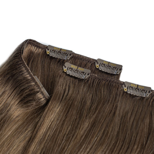 Prodlužování vlasů a účesy - Clip In vlasy Premium 60 cm / 100 g – Přírodní světle hnědá, 100% pravé vlasy