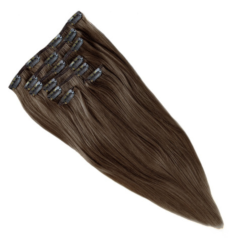 Prodlužování vlasů a účesy - Clip In vlasy Premium 50 cm / 100 g – Přírodní světle hnědá, 100% pravé vlasy