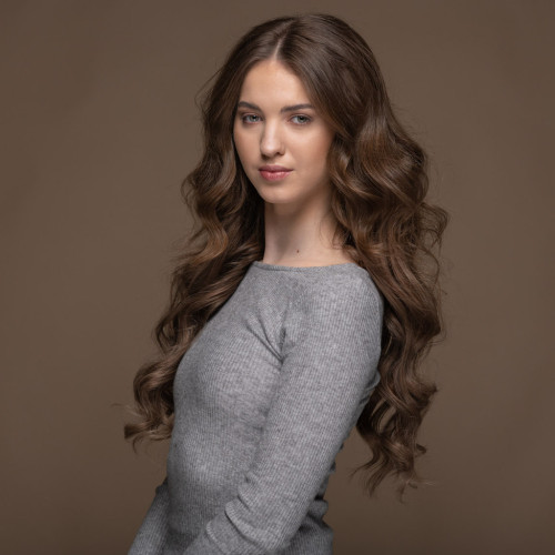 Prodlužování vlasů a účesy - Clip In vlasy Premium 45 cm / 100 g – Přírodní světle hnědá, 100% pravé vlasy