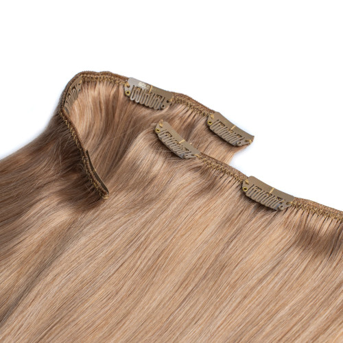 Prodlužování vlasů a účesy - Clip In vlasy Premium 50 cm / 100 g – Přírodní tmavá blond, 100% pravé vlasy