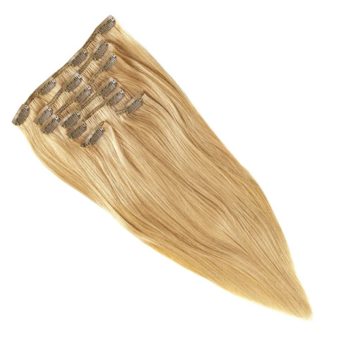 Prodlužování vlasů a účesy - Clip In vlasy Premium 45 cm / 100 g – Světle medová, 100% pravé vlasy