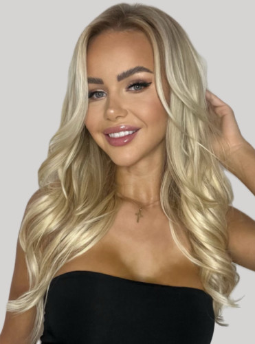 Prodlužování vlasů a účesy - Clip In vlasy Premium 40 cm / 100 g – Ledová blond, 100% pravé vlasy