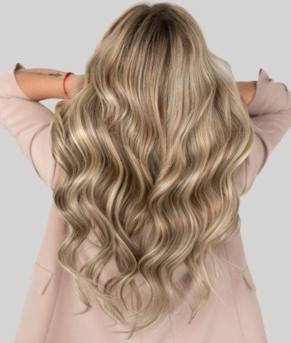 Prodlužování vlasů a účesy - Clip In vlasy Premium 40 cm / 100 g – Melír Ledová blond – Přírodní světle hnědá, 100% pravé vlasy