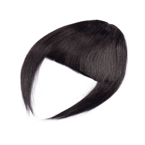 Prodlužování vlasů a účesy - Clip In ofina Premium – tmavě hnědá, 20 cm / 23 g, 100% pravé vlasy