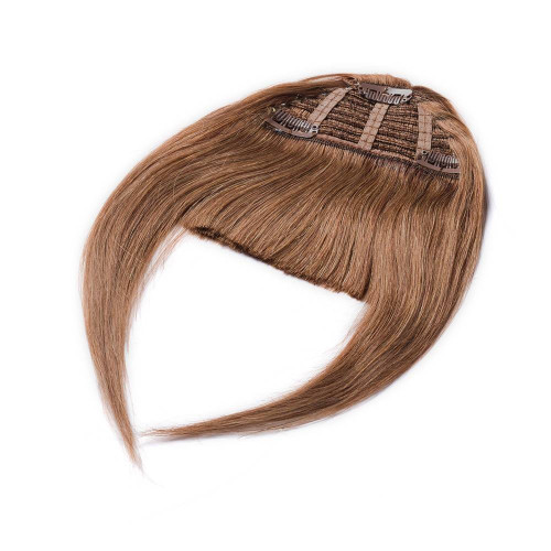 Prodlužování vlasů a účesy - Clip In ofina Premium – tmavá blond, 100% pravé vlasy, 20 cm / 23 g