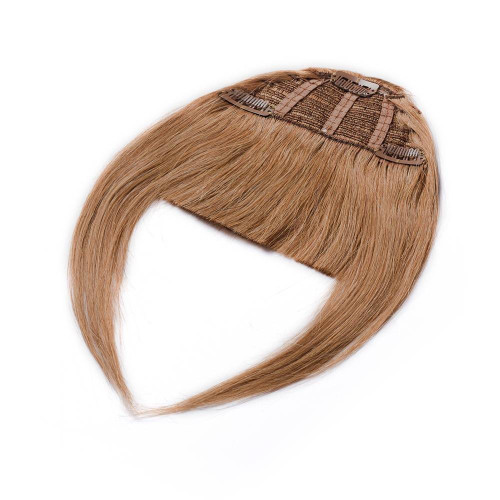 Prodlužování vlasů a účesy - Clip In ofina Premium – oříšková blond, 100% pravé vlasy, 20 cm / 23 g