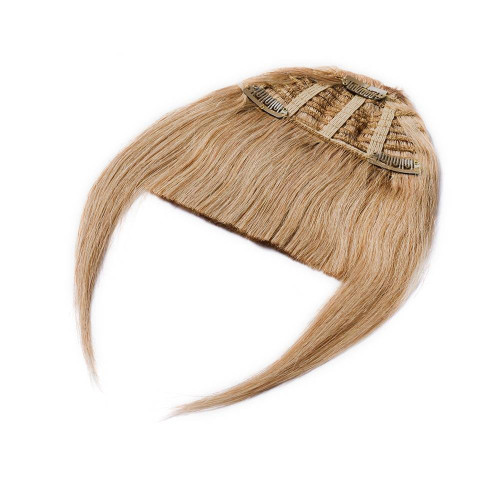 Prodlužování vlasů a účesy - Clip In ofina Premium – přírodní tmavá blond, 20 cm / 23 g, 100% pravé lidské vlasy