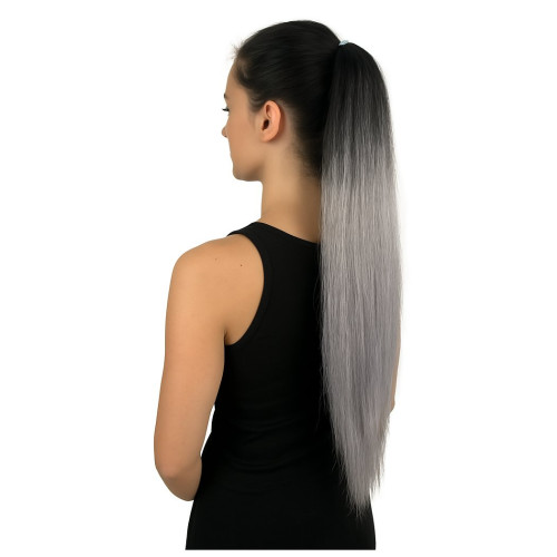 Prodlužování vlasů a účesy - Cop, culík k nasazeni 70 cm, kanekalon - ombre blond - modrá