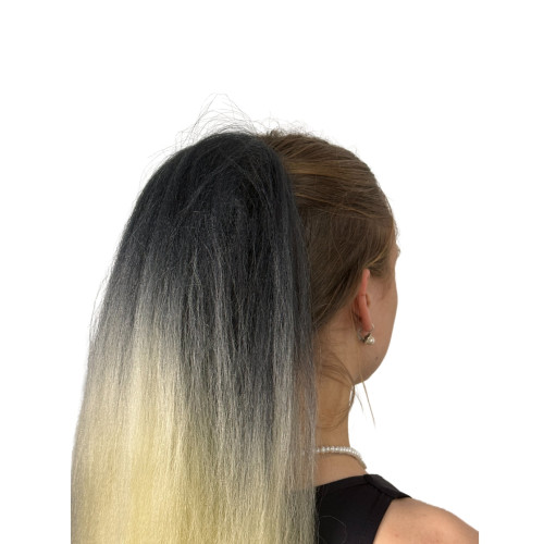Prodlužování vlasů a účesy - Cop, culík k nasazeni 70 cm, kanekalon - ombre černá - blond