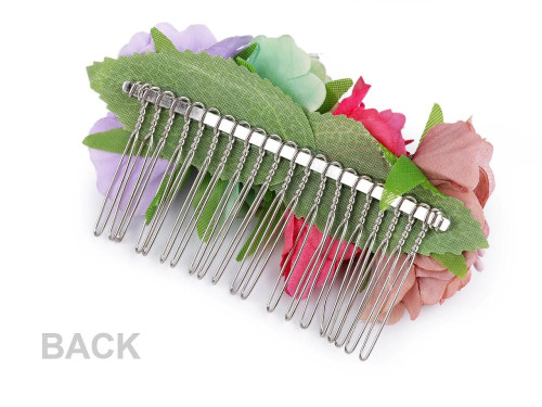 Prodlužování vlasů a účesy - Kovový hřeben do vlasů s květy