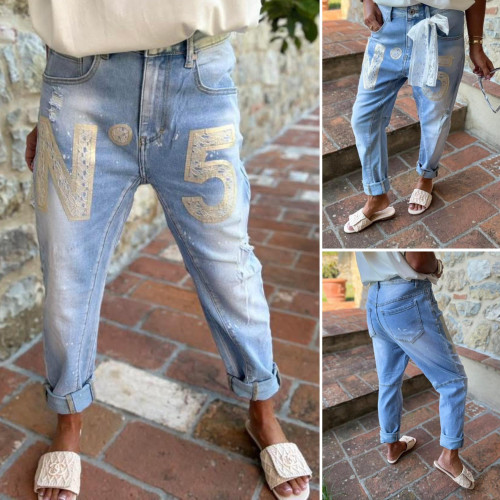IMPORT - Dámské jeans N5 s krajkou