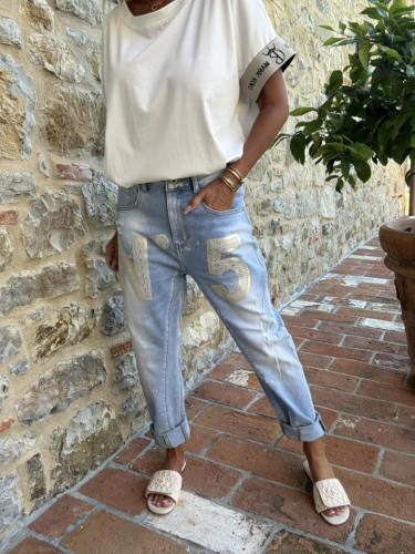 IMPORT - Dámské jeans N5 s krajkou