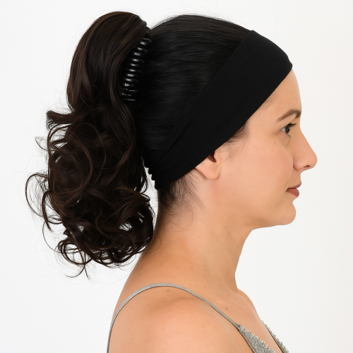 Prodlužování vlasů a účesy - Culík, cop vlnitý na skřipci, 20 cm