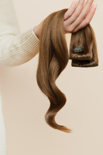 IMPORT - Clip in 9- dílná sada STŘEDNÍ BLOND POPELAVÁ 40cm, 90g