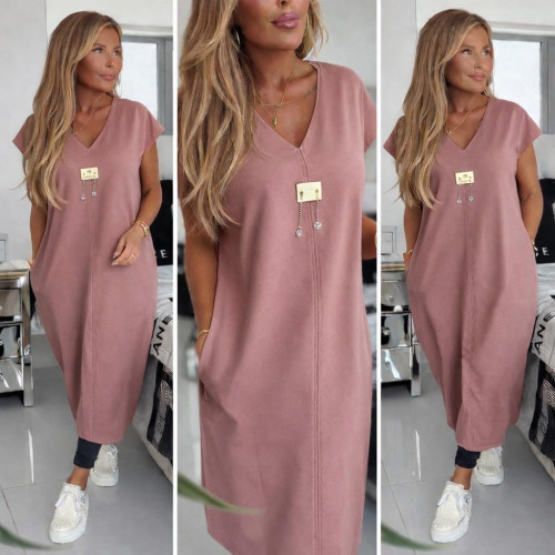 Dámská móda a doplňky - Sportovni dlouhá  šatovka s plíškem - starorůžová