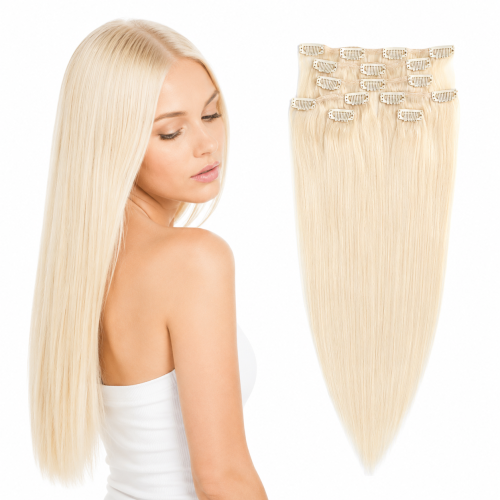 Prodlužování vlasů a účesy - Clip in vlasy 45 cm lidské – Remy 70 g - odstín 613