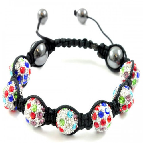 Dámská móda a doplňky - Shamballa náramek - krystal - duha