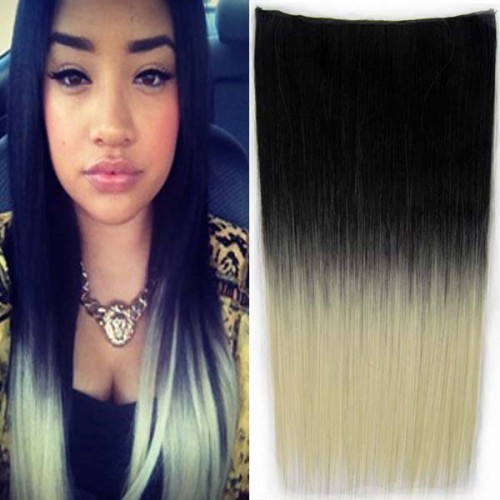 Prodlužování vlasů a účesy - Clip in vlasy - 60 cm dlouhý pás vlasů - ombre styl - odstín Black T 613