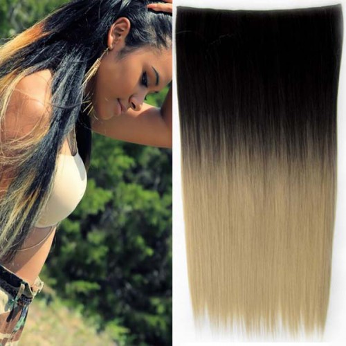 Prodlužování vlasů a účesy - Clip in vlasy - 60 cm dlouhý pás vlasů - ombre styl - odstín Black T 16