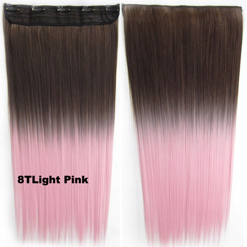 Prodlužování vlasů a účesy - Clip in vlasy - rovný pás - ombre - odstín 8 T Light Pink