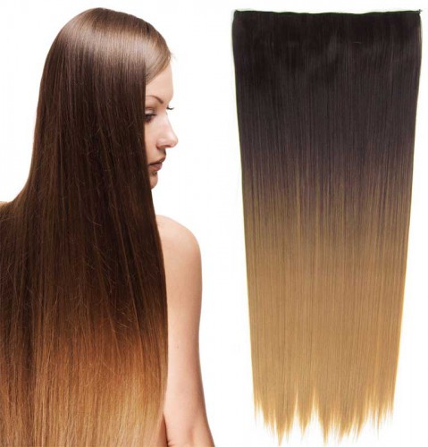 Prodlužování vlasů a účesy - Clip in vlasy - rovný pás - ombre - odstín 4 T 27