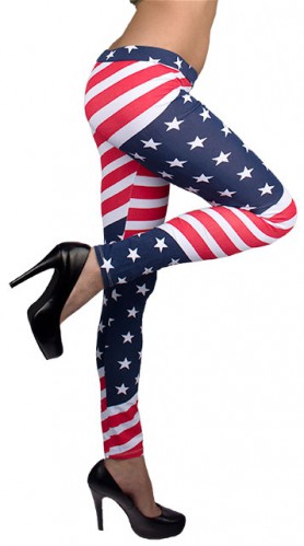 Dámská móda a doplňky - Dámské legíny se vzorem americké vlajky