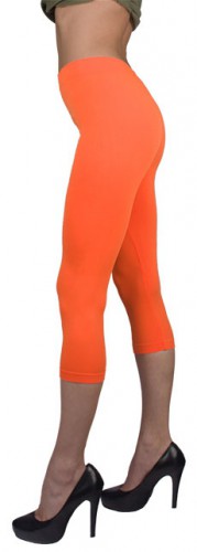 Dámská móda a doplňky - Dámské 3/4 legíny neon - oranžové