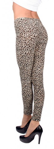 Dámská móda a doplňky - Leginy - gepardí vzor - hnědý