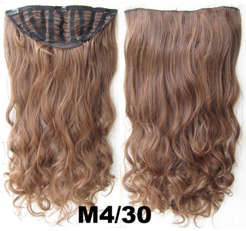 Prodlužování vlasů a účesy - Clip in pás vlasů - Jessica 60 cm vlnitý - odstín M4/30
