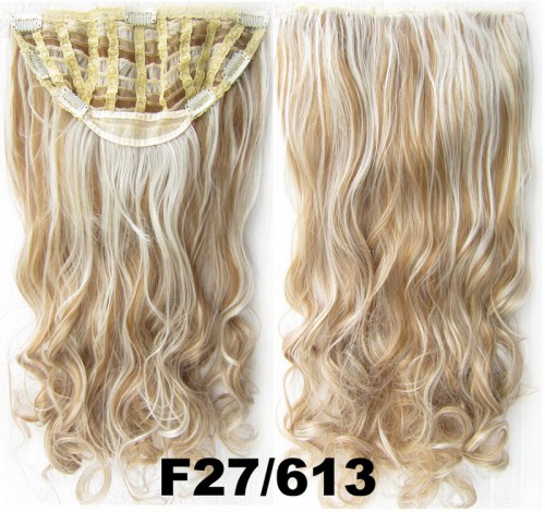 Prodlužování vlasů a účesy - Clip in pás vlasů - Jessica 60 cm vlnitý - odstín F27/613