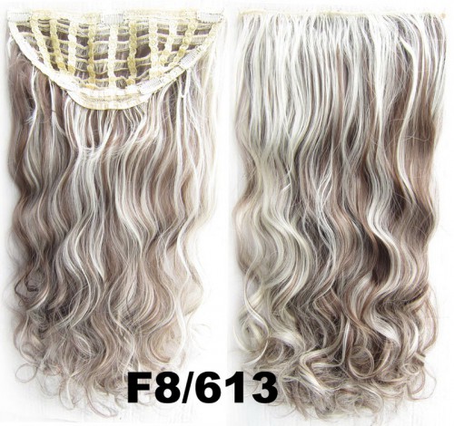 Prodlužování vlasů a účesy - Clip in pás vlasů - Jessica 60 cm vlnitý - odstín F8/613
