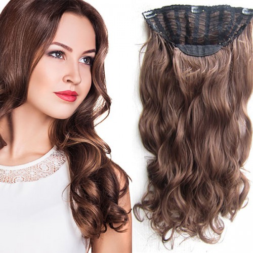 Prodlužování vlasů a účesy - Clip in pás vlasů - Jessica 60 cm vlnitý - odstín 8