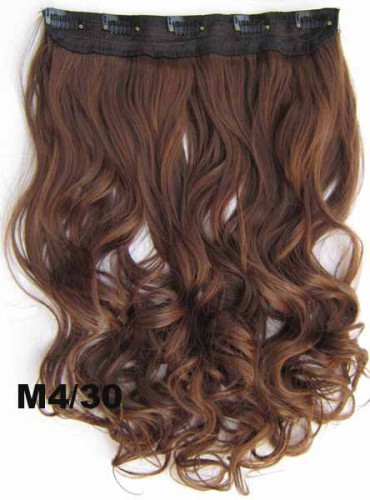 Prodlužování vlasů a účesy - Clip in pás vlasů - lokny 55 cm - odstín M4/30