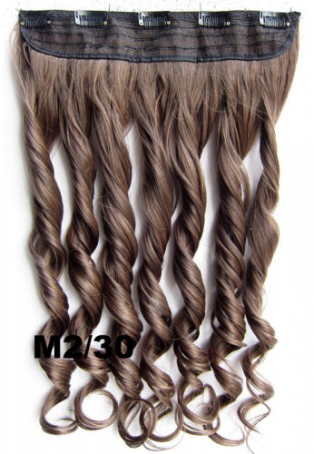 Prodlužování vlasů a účesy - Clip in pás vlasů - lokny 55 cm - odstín M2/30