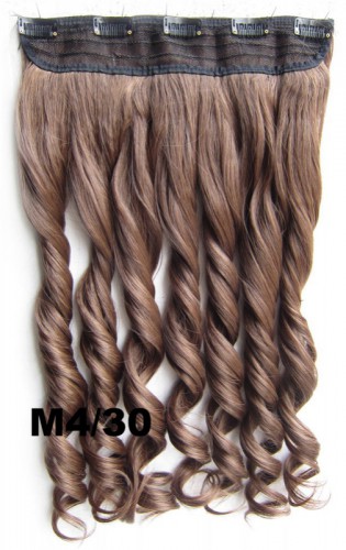 Prodlužování vlasů a účesy - Clip in pás vlasů - lokny 55 cm - odstín M4/30